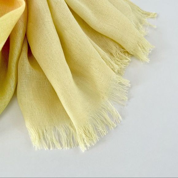 Long Striped Gauze Scarf. NWT. Deep Pastels. LOF New York. Fray Fringe Trim - Picture 4 of 8